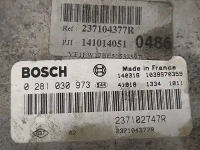 Second-hand car spare part ecu engine control for renault kangoo extrem oem iam references 0281030973  237102747r