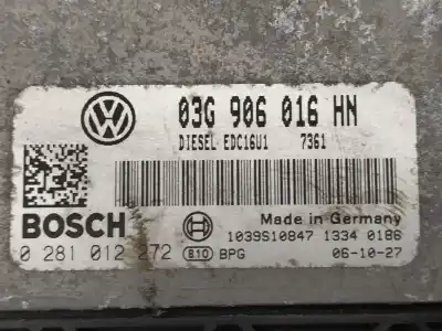 Автозапчастина б/у ебу контролер двигуна для volkswagen caddy ka/kb (2k) furg. 69 cv / 51 kw посилання на oem iam 0281012272  03g906016hn