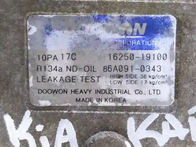 Автозапчастина б/у КОМПРЕСОР КОНДИЦИОНЕРА для KIA CARENS  Посилання на OEM IAM 1625019100  10PA17C