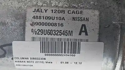 Second-hand car spare part steering column for nissan note (e11e) visia oem iam references 488109u10a  