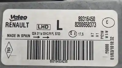 Peça sobressalente para automóvel em segunda mão farol / farolim esquerdo por renault grand modus authentique referências oem iam 8200658373