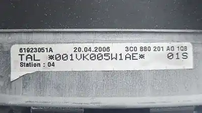 Автозапчастина б/у передня ліва подушка безопасности для volkswagen passat b6 variant (3c5) 2.0 tdi 16v посилання на oem iam 3c0880201ag  