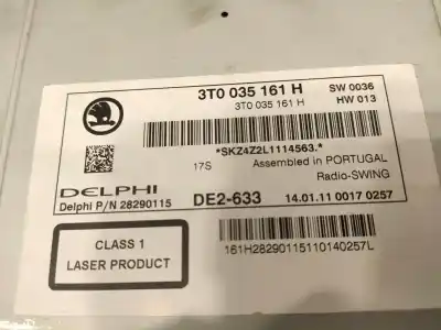 Автозапчастина б/у аудіо система / радіо cd для skoda superb combi (3t5) 2.0 tdi dpf посилання на oem iam 3t0035151h  