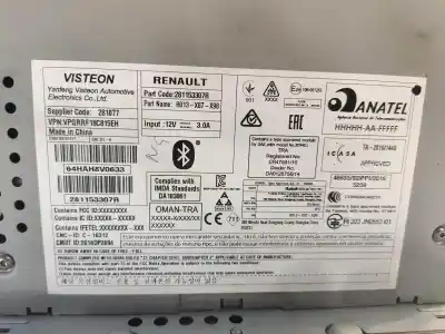 Second-hand car spare part audio system / radio cd for renault clio iv (bh_) 1.5 dci 75 oem iam references 281153307r  