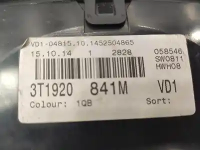 Автозапчастина б/у панель інструментів для skoda superb ii (3t4) 2.0 tdi 16v посилання на oem iam 3t1920841m  