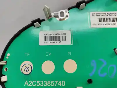 Peça sobressalente para automóvel em segunda mão QUADRANTE por CITROEN C3 II (SC_)  Referências OEM IAM 98041181XT  