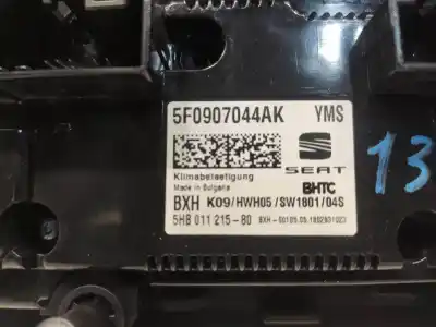 Peça sobressalente para automóvel em segunda mão comando de sofagem (chauffage / ar condicionado) por seat leon st (5f8) 2.0 tdi referências oem iam 5f0907044ak  