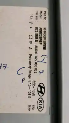 Автозапчастина б/у аудіо система / радіо cd для hyundai bayon (bc3) 1.0 t-gdi посилання на oem iam 96160q0420nnb
