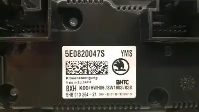 Pièce détachée automobile d'occasion COMMANDE DE CLIMATISATION / CHAUFFAGE pour SKODA OCTAVIA III COMBI (5E5, 5E6)  Références OEM IAM 5E0820047S  