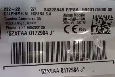 Автозапчасти б/у правая боковая подушка безопасности за opel mokka 1.2 (76) ссылки oem iam 9843175680  