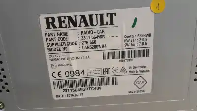 Автозапчасти б/у gps-навигационная система за renault captur i (j5_, h5_) 0.9 tce 90 ссылки oem iam 281156367r  