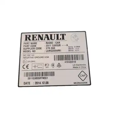 Second-hand car spare part audio system / radio cd for dacia duster (hs_) 1.5 dci oem iam references 281153855r  