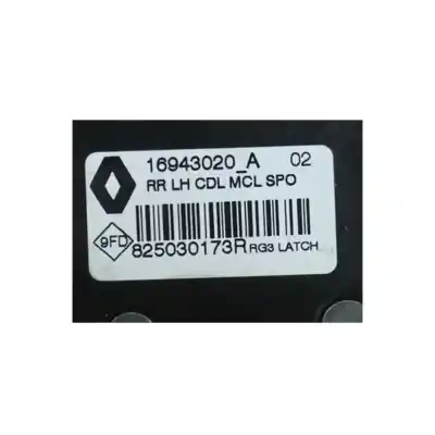 Автозапчасти б/у замок задней левой двери за renault megane iv fastback (b9a/m/n_) 1.5 dci 110 (b9a3) ссылки oem iam 825030173r  