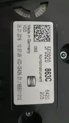Автозапчастина б/у панель інструментів для seat leon st (5f8) 1.6 tdi посилання на oem iam 5f0920863c  