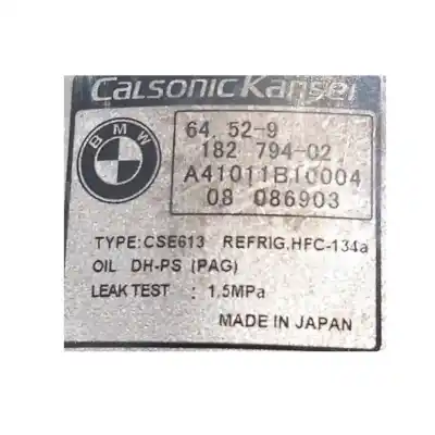 Peça sobressalente para automóvel em segunda mão compressor de ar condicionado a/a a/c por bmw 1 (e87) 116 i referências oem iam 64529182794  
