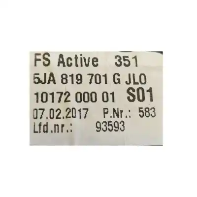 Автозапчасти б/у аэратор за skoda rapid (nh3, nk3, nk6) 1.2 tsi ссылки oem iam 5ja819701   Автозапчасти б/у аэратор за skoda rapid (nh3, nk3, nk6) 1.2 tsi ссылки oem iam 5ja819701