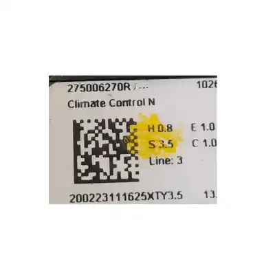 Second-hand car spare part climate control for dacia jogger 1.6 hybrid 140 oem iam references 275006270r  