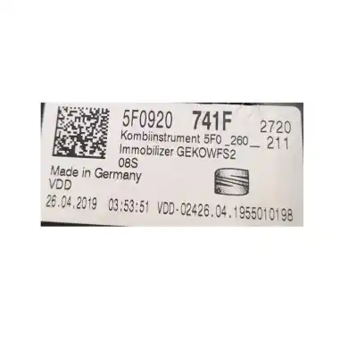 Автозапчастина б/у  для SEAT LEON ST (5F8)  Посилання на OEM IAM 5F0902741F  