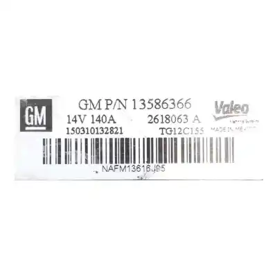 Автозапчастина б/у генератор для opel astra j (p10) 1.6 cdti (68) посилання на oem iam 13586366  