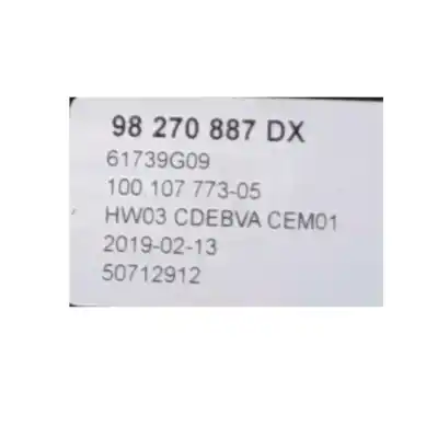 Автозапчасти б/у ручка рычага передачи за ds ds 7 crossback (j_) 2.0 bluehdi 180 (jjehzr) ссылки oem iam 98270887dx  