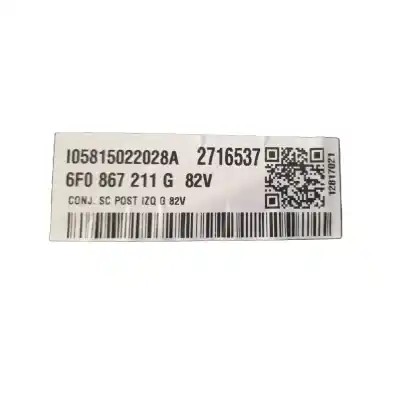 Автозапчастина б/у обкітка задніх лівіх дверей для seat ibiza v (kj1, kjg) 1.0 tsi посилання на oem iam 6f0867211g  