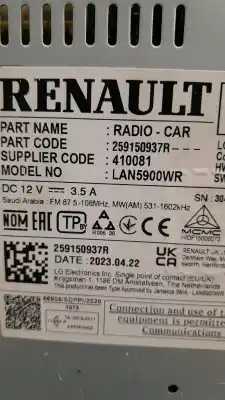 Pezzo di ricambio per auto di seconda mano impianto audio / radio cd per dacia duster (hm_) 1.5 dci 115 4x4 riferimenti oem iam 259150973r  