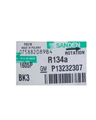 Pezzo di ricambio per auto di seconda mano compressore aria condizionata per opel insignia a (g09) 2.0 cdti (68) riferimenti oem iam 13232307  