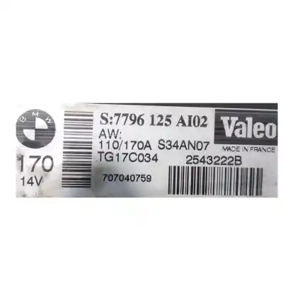 Peça sobressalente para automóvel em segunda mão alternador por bmw x5 (e70) 3.0 sd referências oem iam 7796125  
