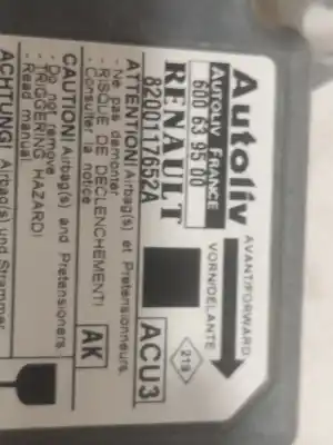 Автозапчасти б/у блок управления подушками безопасности за renault scenic (ja..) k4m700 ссылки oem iam 8200117652a  