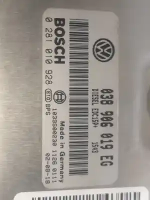 Автозапчастина б/у ебу контролер двигуна для skoda superb i (3u4) 1.9 tdi посилання на oem iam 038906019eg  