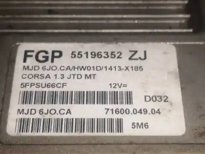 Piesă de schimb auto la mâna a doua UNITATE DE CONTROL MOTOR ECU pentru OPEL CORSA C  Referințe OEM IAM SLV55196352ZJ  