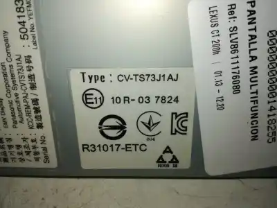 Автозапчасти б/у многофункциональный дисплей за lexus ct (zwa10_) 200h (zwa10_) ссылки oem iam 8611176080  