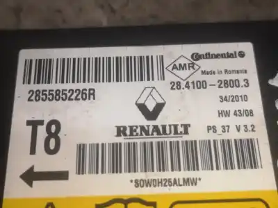 Автозапчастина б/у блок управління подушками безпеки для renault megane iii berlina 5 p k9k832 посилання на oem iam 285585226r  