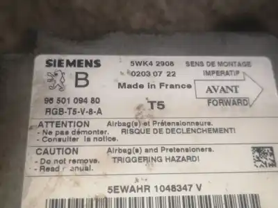 Peça sobressalente para automóvel em segunda mão centralina de airbag por peugeot 307 (s1) rhs(dw10ated) referências oem iam 9650109480  