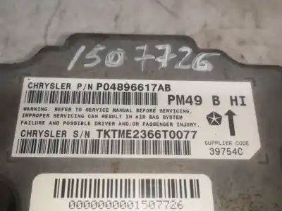 İkinci el araba yedek parçası hava yastigi kontrol ünitesi için dodge caliber 1.8 oem iam referansları p04896617ab  