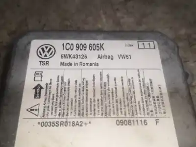 Автозапчастина б/у блок управління подушками безпеки для volkswagen polo (9n3) bnv посилання на oem iam 1c0909605k