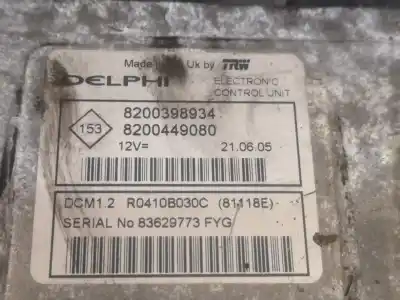 İkinci el araba yedek parçası ECU MOTOR KONTROL CIHAZI için RENAULT MODUS I  OEM IAM referansları 8200398934  