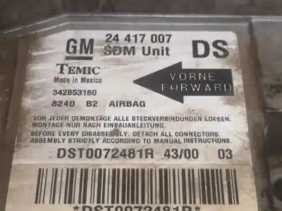 Автозапчастина б/у блок управління подушками безпеки для opel corsa c g-z12xe посилання на oem iam 24417007