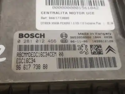 Pièce détachée automobile d'occasion Calculateur Moteur Ecu pour CITROEN XSARA PICASSO (N68) 1.6 HDI Références OEM IAM 9661773880  