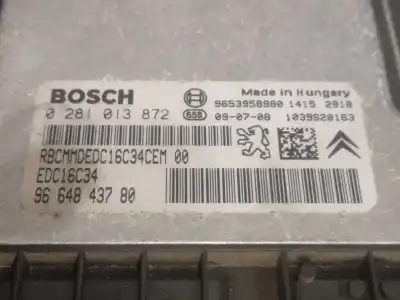 Pièce détachée automobile d'occasion Calculateur Moteur Ecu pour PEUGEOT 308 1.6 HDi FAP CAT (9HZ / DV6TED4) Références OEM IAM 9664843780  