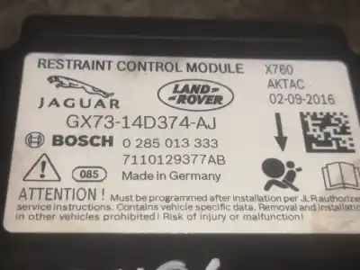 Second-hand car spare part airbag control unit for jaguar f-pace (x761) 3.0 sdv6 awd oem iam references gx7314d374aj  