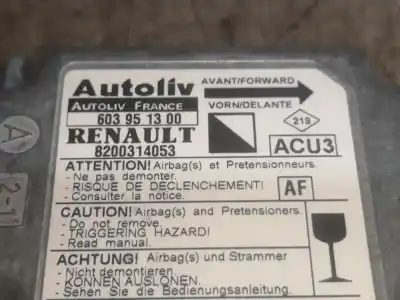 Автозапчастина б/у блок управління подушками безпеки для renault kangoo i (f/kc0) k9k700 посилання на oem iam 8200314053  