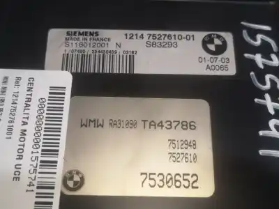 Peça sobressalente para automóvel em segunda mão centralina de motor uce por mini mini (r50,r53) g-w10b16a referências oem iam 12147527610  