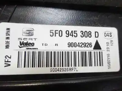 Second-hand car spare part right tailgate light for seat leon (5f1) fr oem iam references 5f0945308d  