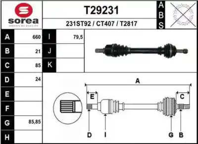 Second-hand car spare part front left transmission for citroen c-elysée seduction oem iam references 1608419280 c1646 