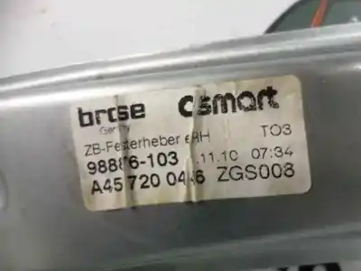 Second-hand car spare part passenger side right window regulator for smart coupe micro hybrid drive (45kw) (451.334) oem iam references   