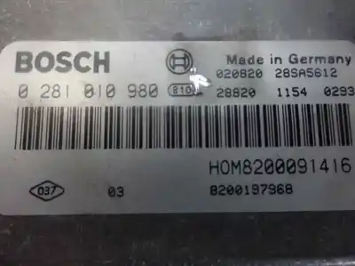 Second-hand car spare part ecu engine control for renault scenic rx4 (ja0) 1.9 dci salomon oem iam references 8200091416 8200197968 0281010980