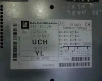 Peça sobressalente para automóvel em segunda mão sistema de áudio / rádio cd por opel corsa d 1.3 16v cdti referências oem iam 344183129 3894 13257038