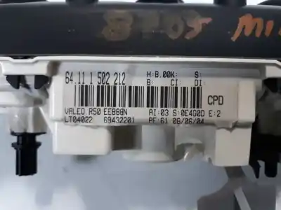 Pezzo di ricambio per auto di seconda mano controllo riscaldamento / aria condizionata per mini mini (r50,r53) cooper s riferimenti oem iam 64111502212  