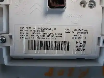 Peça sobressalente para automóvel em segunda mão quadrante por peugeot 208 active referências oem iam 9803993280  98006545